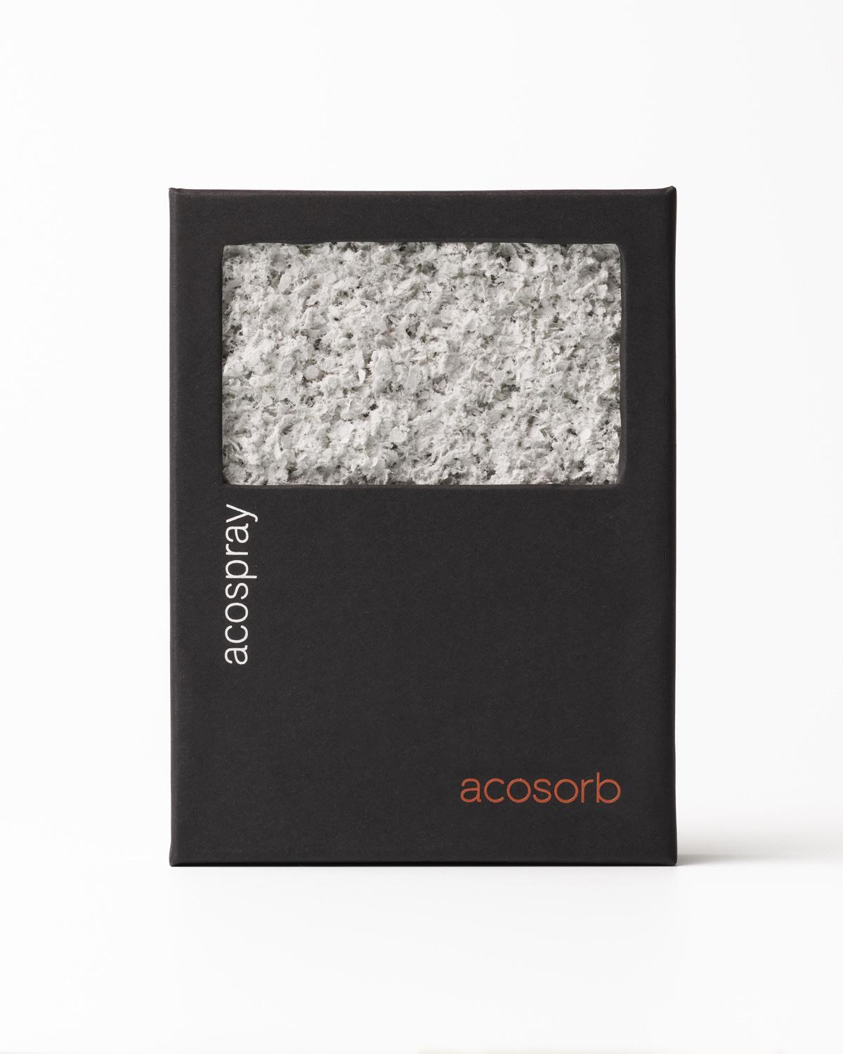 Front view of Acosorb Acospray DC2-1.0 sample in cool grey box